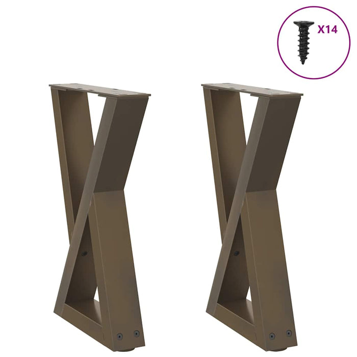 Coffee Table Legs 2 pcs Natural Steel 28x(42-43.3) cm Steel