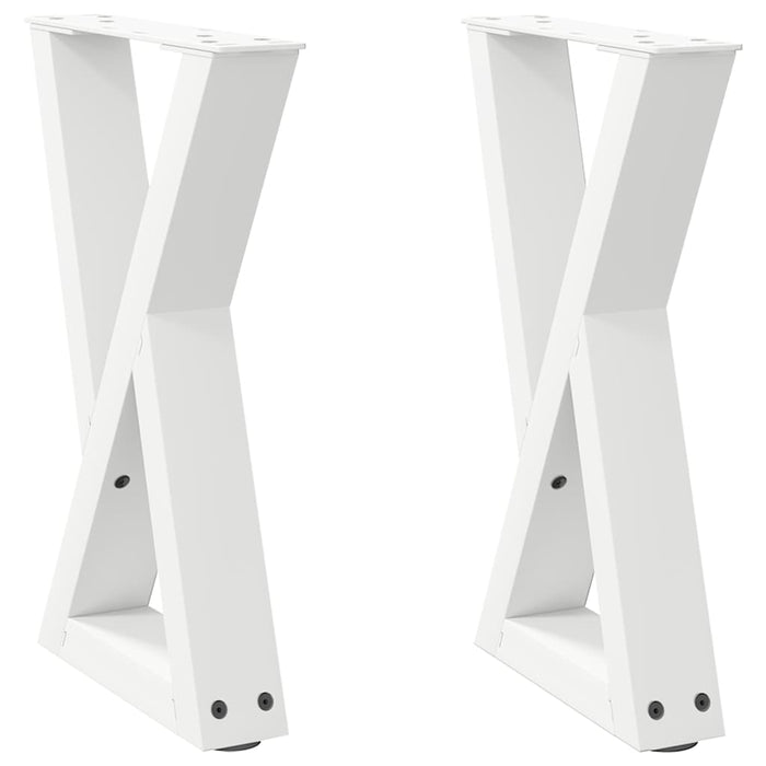 Coffee Table Legs 2 pcs White 38x(42-43.3) cm Steel