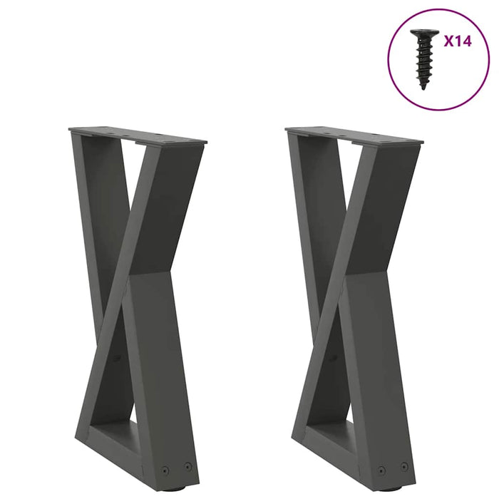 Coffee Table Legs 2 pcs Anthracite 38x(42-43.3) cm Steel