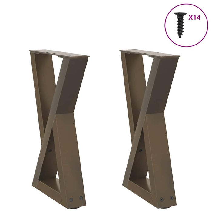 Coffee Table Legs 2 pcs Natural Steel 38x(42-43.3) cm Steel