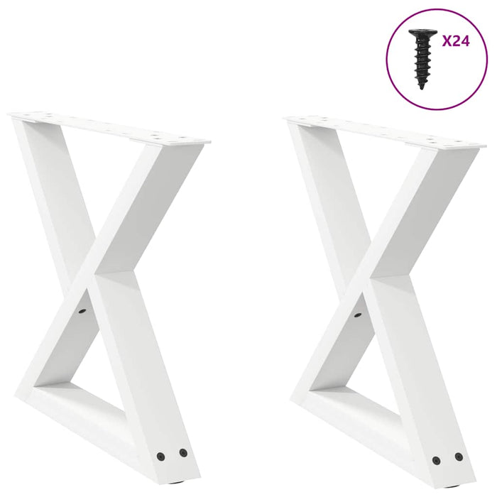 Coffee Table Legs 2 pcs White 50x(42-43.3) cm Steel