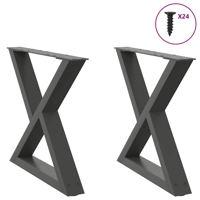 Coffee Table Legs 2 pcs Anthracite 50x(42-43.3) cm Steel