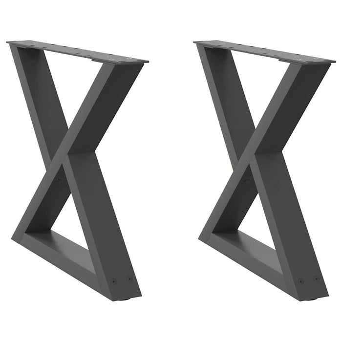 Coffee Table Legs 2 pcs Anthracite 50x(42-43.3) cm Steel