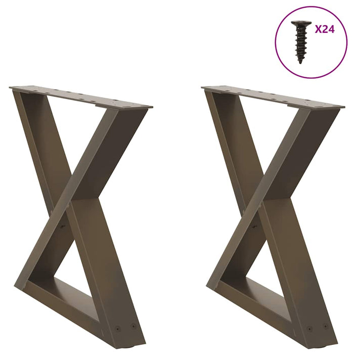 Coffee Table Legs 2 pcs Natural Steel 50x(42-43.3) cm Steel