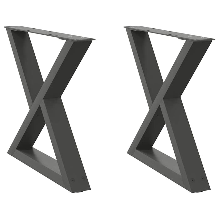 Coffee Table Legs 2 pcs Anthracite 60x(42-43.3) cm Steel