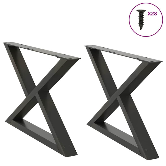 Coffee Table Legs 2 pcs Anthracite 70x(42-43.3) cm Steel