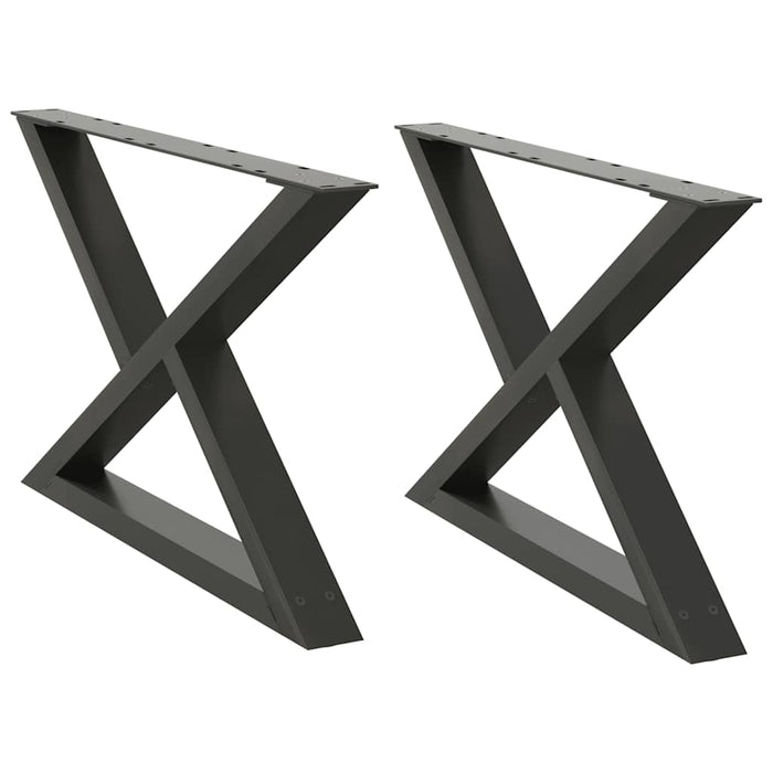 Coffee Table Legs 2 pcs Anthracite 70x(42-43.3) cm Steel