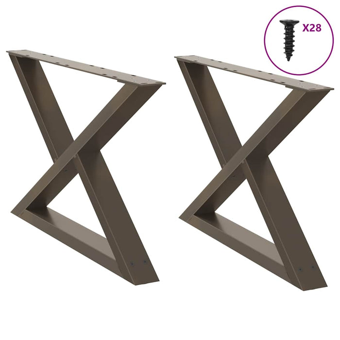 Coffee Table Legs 2 pcs Natural Steel 70x(42-43.3) cm Steel