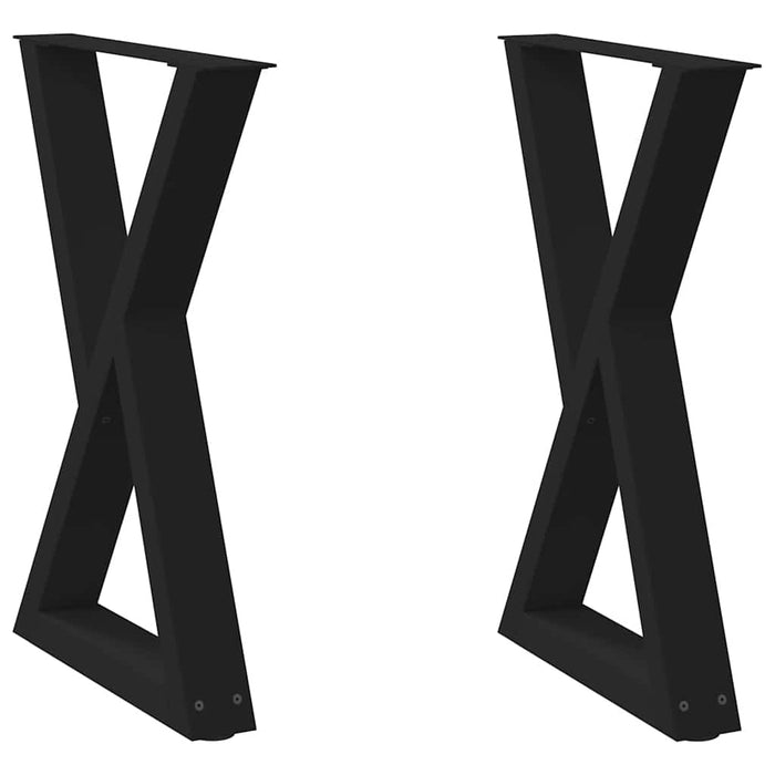 Dining Table Legs 2 pcs Black 50x(72-73.3) cm Steel