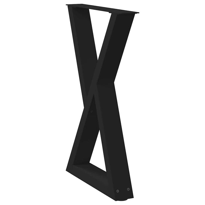 Dining Table Legs 2 pcs Black 50x(72-73.3) cm Steel