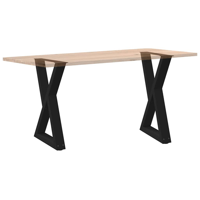 Dining Table Legs 2 pcs Black 50x(72-73.3) cm Steel