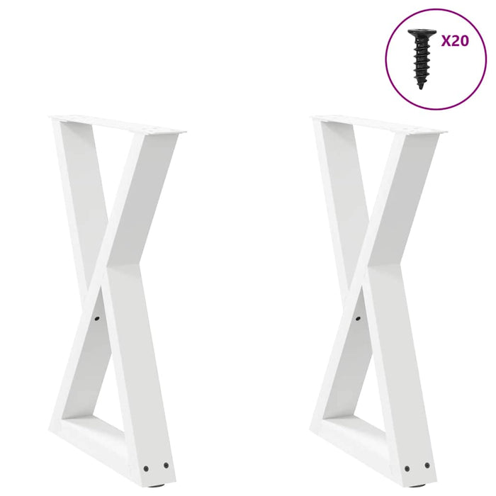 Dining Table Legs 2 pcs White 50x(72-73.3) cm Steel