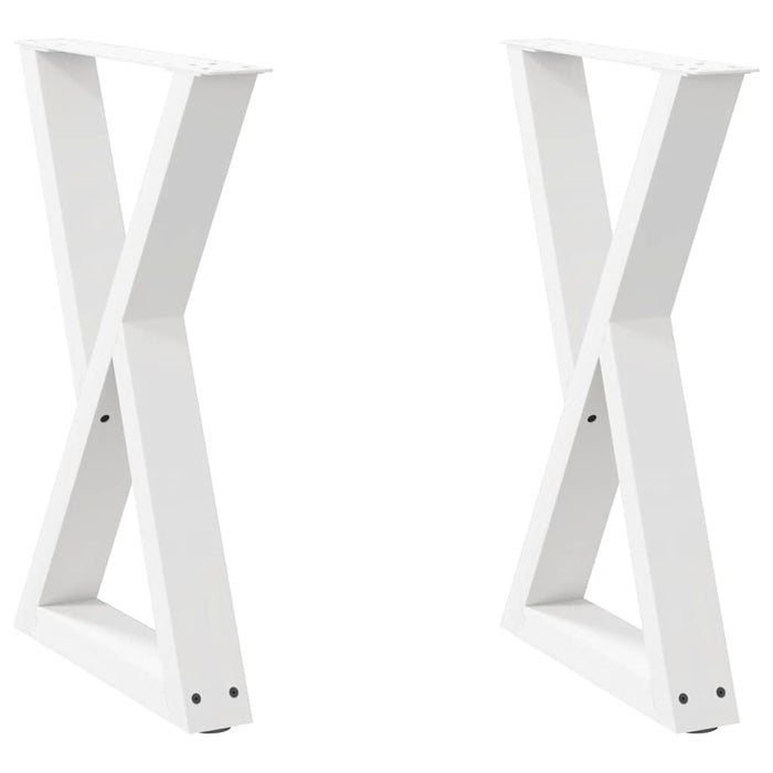 Dining Table Legs 2 pcs White 50x(72-73.3) cm Steel