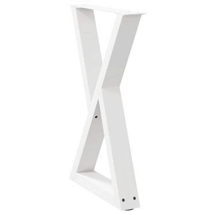 Dining Table Legs 2 pcs White 50x(72-73.3) cm Steel