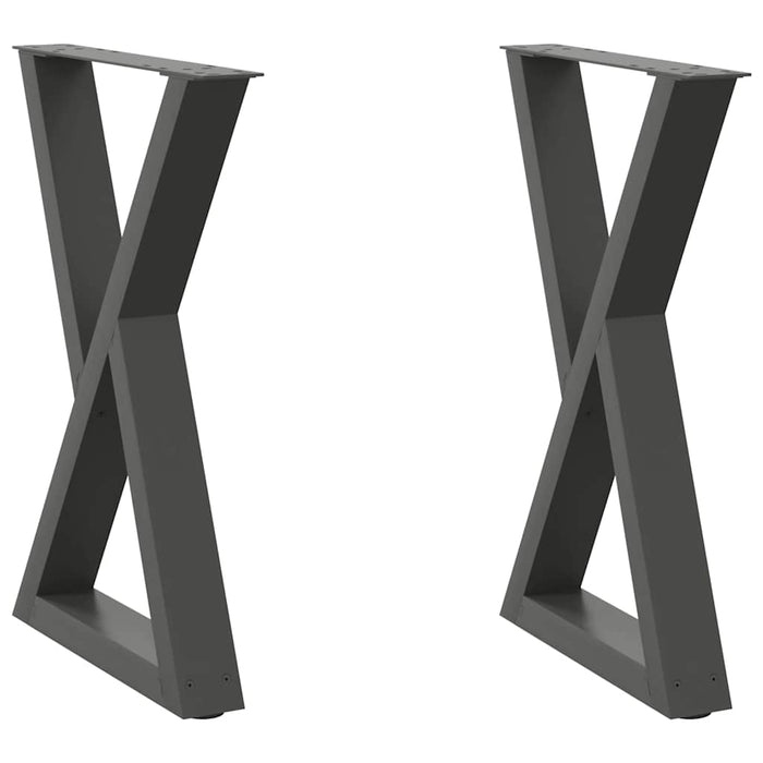 Dining Table Legs 2 pcs Anthracite 50x(72-73.3) cm Steel