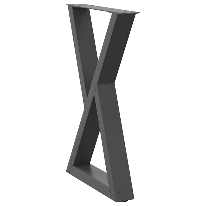 Dining Table Legs 2 pcs Anthracite 60x(72-73.3) cm Steel