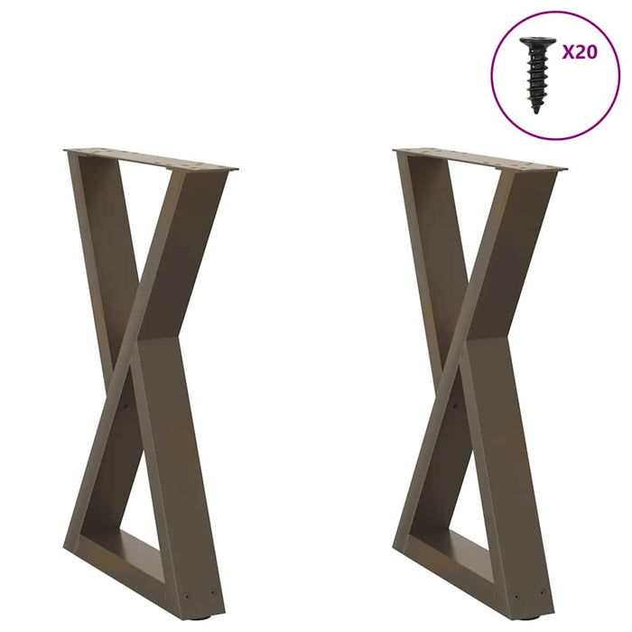 Dining Table Legs 2 pcs Natural Steel 60x(72-73.3) cm Steel