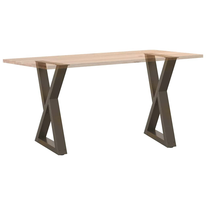 Dining Table Legs 2 pcs Natural Steel 60x(72-73.3) cm Steel