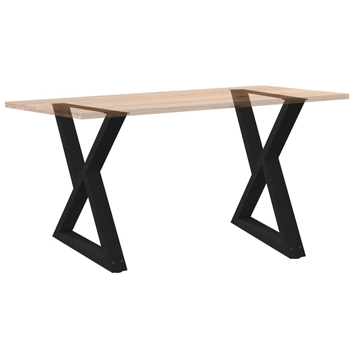 Dining Table Legs 2 pcs Black 70x(72-73.3) cm Steel