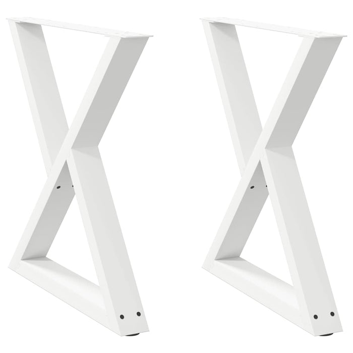 Dining Table Legs 2 pcs White 70x(72-73.3) cm Steel