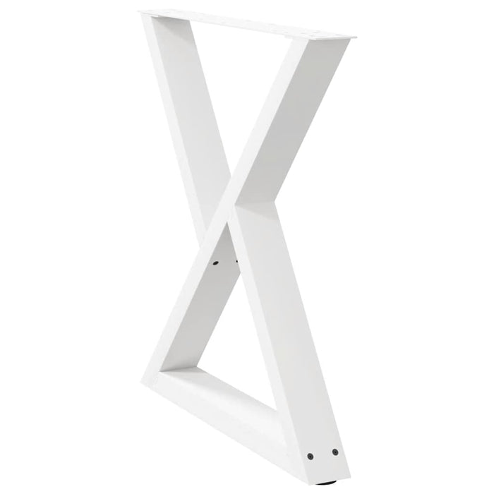 Dining Table Legs 2 pcs White 70x(72-73.3) cm Steel