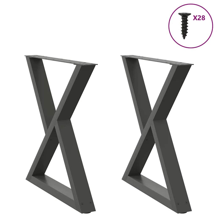 Dining Table Legs 2 pcs Anthracite 70x(72-73.3) cm Steel