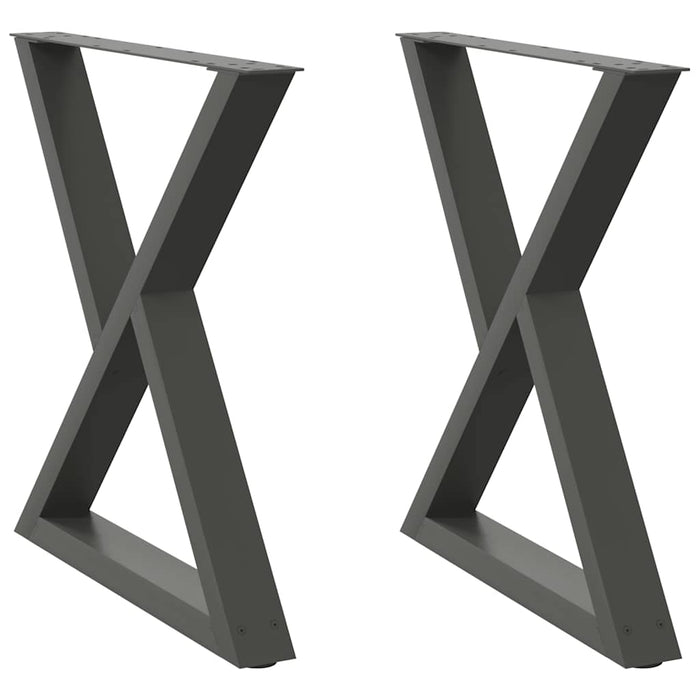 Dining Table Legs 2 pcs Anthracite 70x(72-73.3) cm Steel