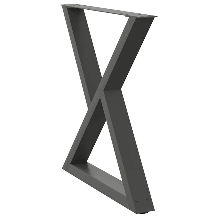 Dining Table Legs 2 pcs Anthracite 70x(72-73.3) cm Steel