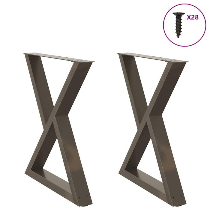 Dining Table Legs 2 pcs Natural Steel 70x(72-73.3) cm Steel