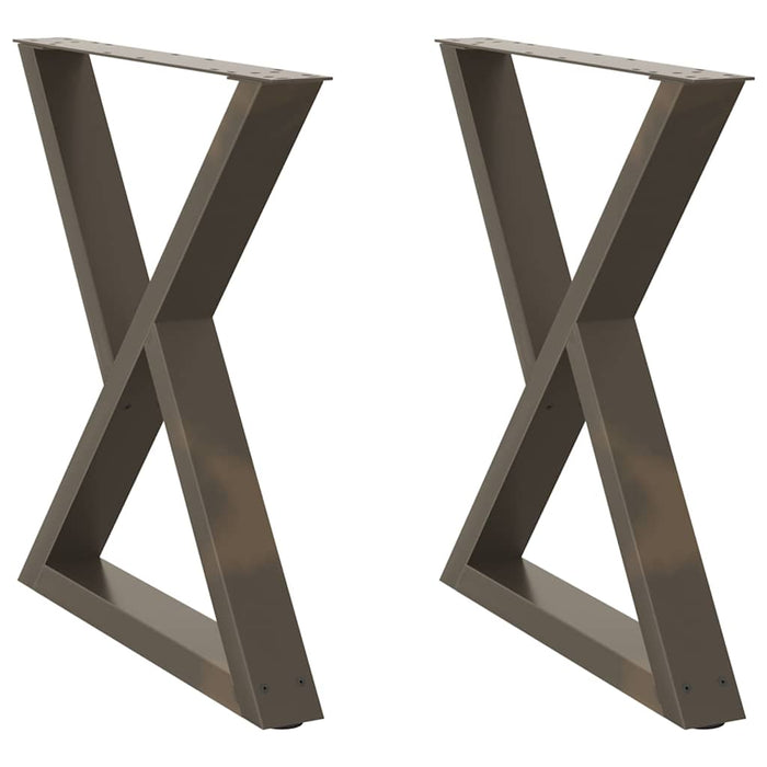 Dining Table Legs 2 pcs Natural Steel 70x(72-73.3) cm Steel