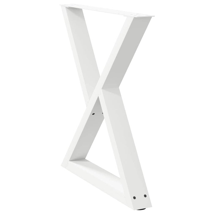 Dining Table Legs 2 pcs White 80x(72-73.3) cm Steel