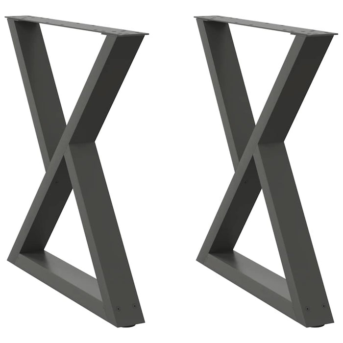 Dining Table Legs 2 pcs Anthracite 80x(72-73.3) cm Steel