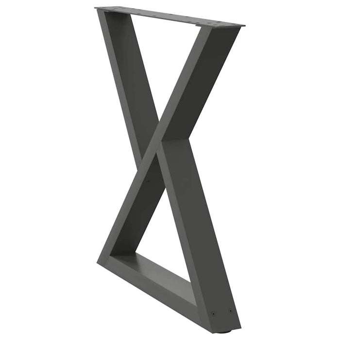 Dining Table Legs 2 pcs Anthracite 80x(72-73.3) cm Steel