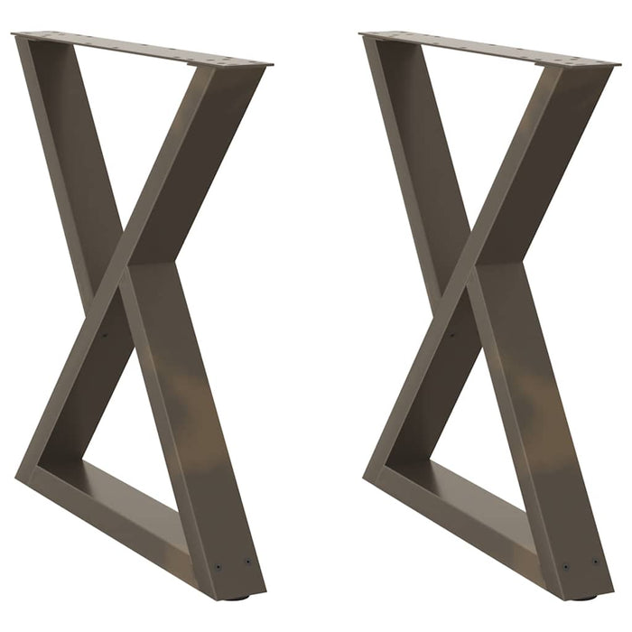 Dining Table Legs 2 pcs Natural Steel 80x(72-73.3) cm Steel