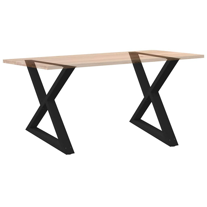 Dining Table Legs 2 pcs Black 90x(72-73.3) cm Steel