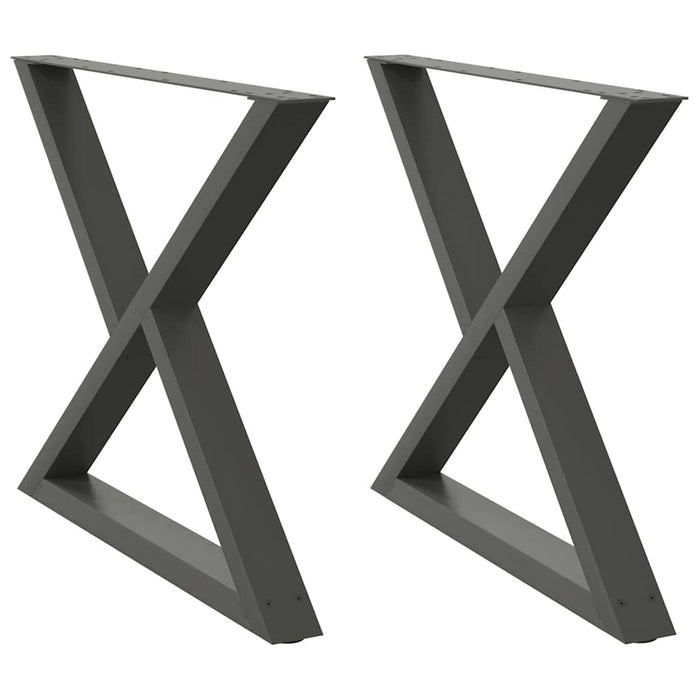 Dining Table Legs 2 pcs Anthracite 90x(72-73.3) cm Steel