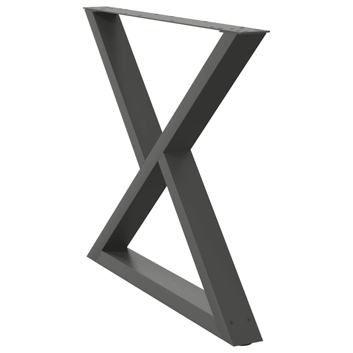 Dining Table Legs 2 pcs Anthracite 90x(72-73.3) cm Steel