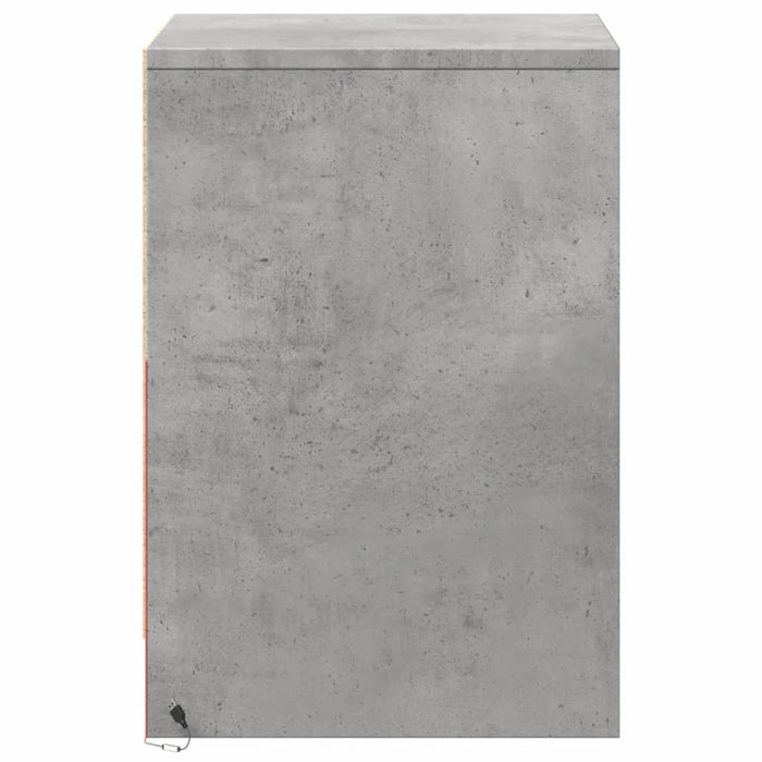 Bedside Cabinets with LED Lights 2 pcs Concrete Grey Engineered Wood