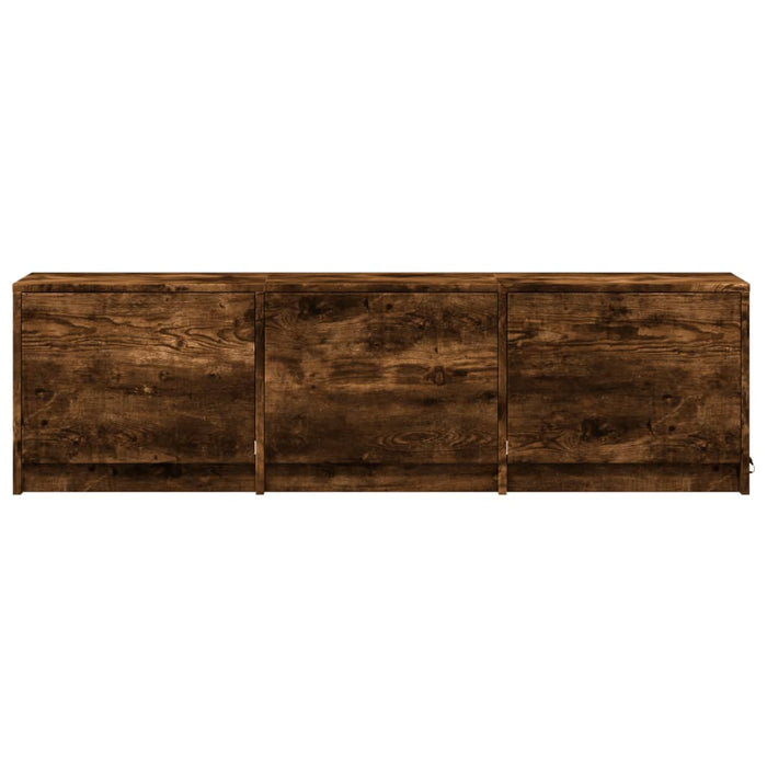 Тумба под телевизор со светодиодной подсветкой Smoked Oak 140x34x40 см Инженерная древесина