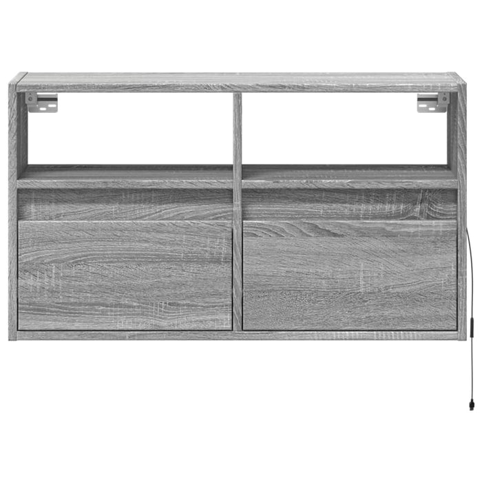 TV Wall Cabinet with LED Lights Grey Sonoma 80x31x45 cm