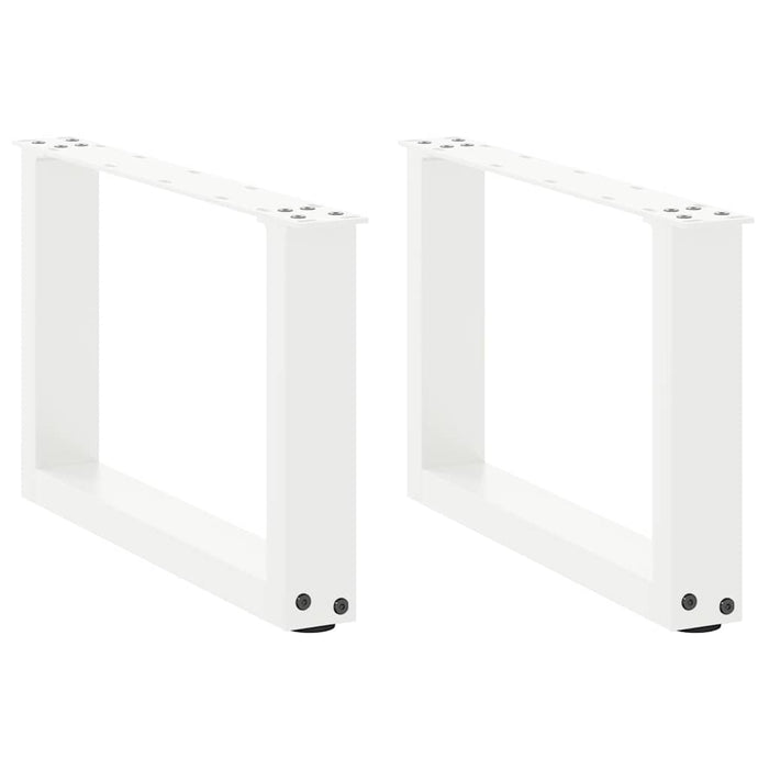 Coffee Table Legs U-Shaped 2 pcs White 50x(30-31) cm Steel