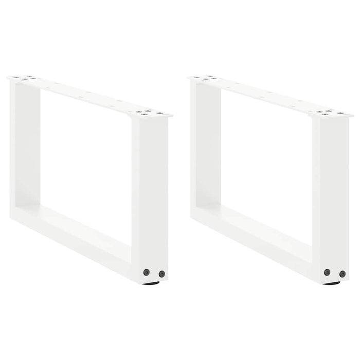 Coffee Table Legs U-Shaped 2 pcs White 60x(30-31) cm Steel