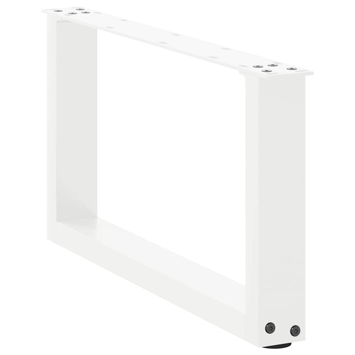 Coffee Table Legs U-Shaped 2 pcs White 60x(30-31) cm Steel