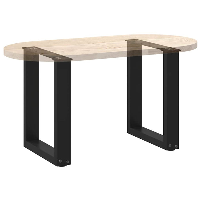 Coffee Table Legs U-Shaped 2 pcs Black 28x(42-43) cm Steel