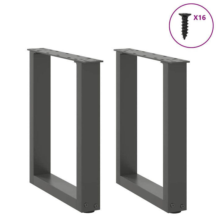 Coffee Table Legs U-Shaped 2 pcs Anthracite 28x(42-43) cm Steel