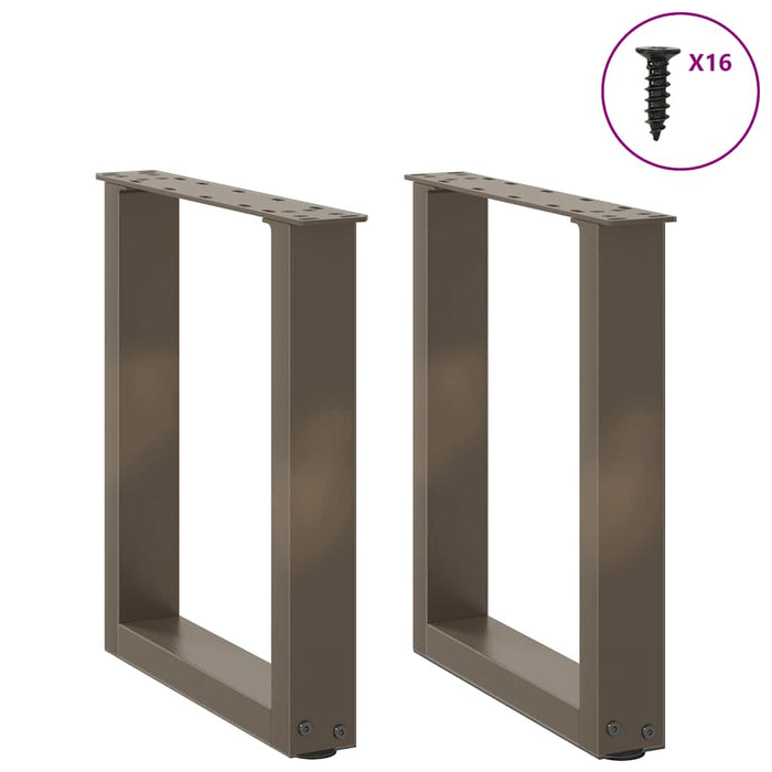 Coffee Table Legs U-Shaped 2 pcs Natural Steel 28x(42-43) cm Steel