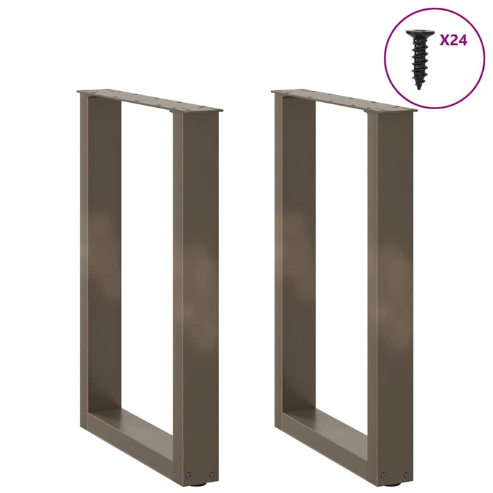 Coffee Table Legs U-Shaped 2 pcs Natural Steel 50x(72-73) cm Steel