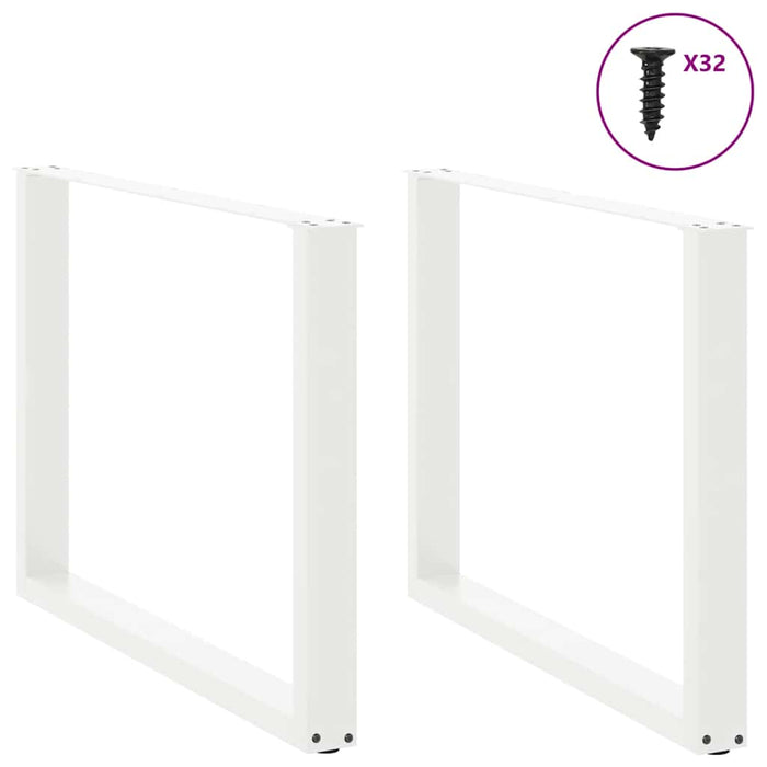 Coffee Table Legs U-Shaped 2 pcs White 100x(72-73) cm Steel