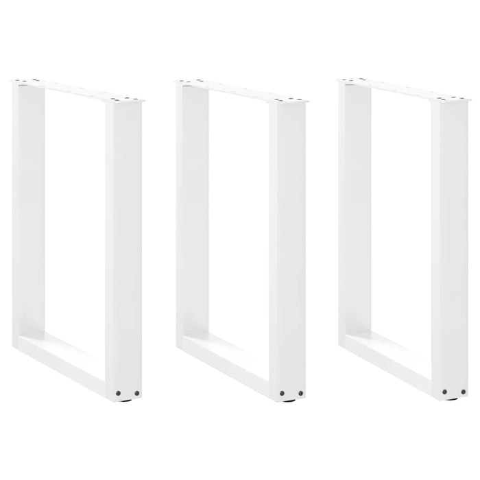 Coffee Table Legs U-Shaped 3 pcs White 70x(72-73) cm Steel