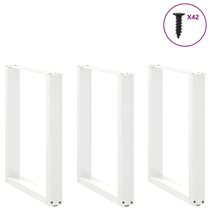 Coffee Table Legs U-Shaped 3 pcs White 70x(72-73) cm Steel